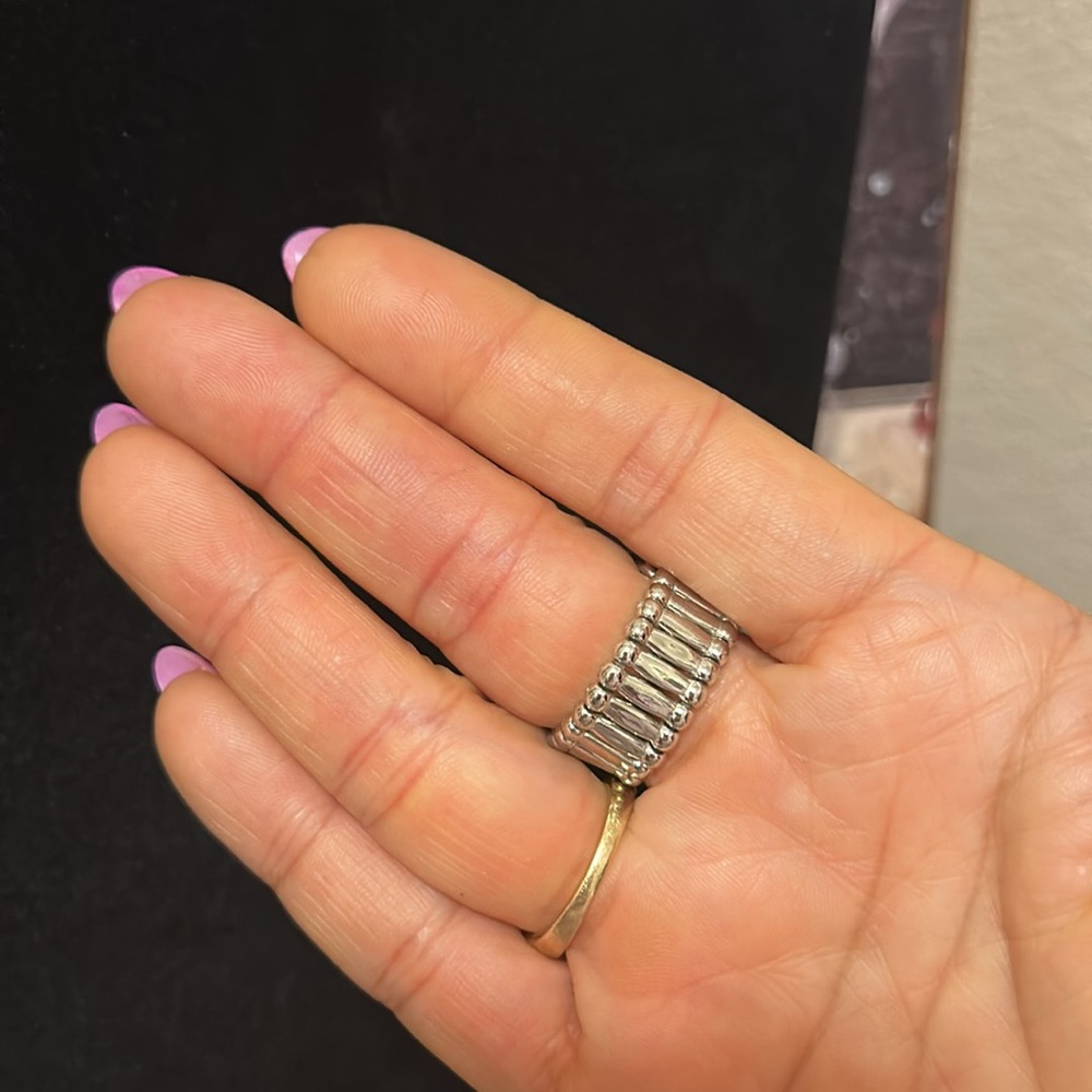 Statement Black Gemstone Ring - image 4